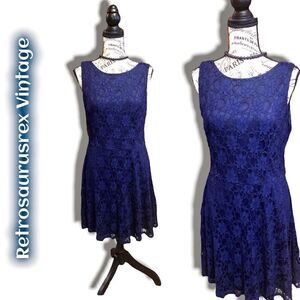 SPECKLERS Blue Lace Fit and Flare Mini Homecoming Skater Dress, Size 15